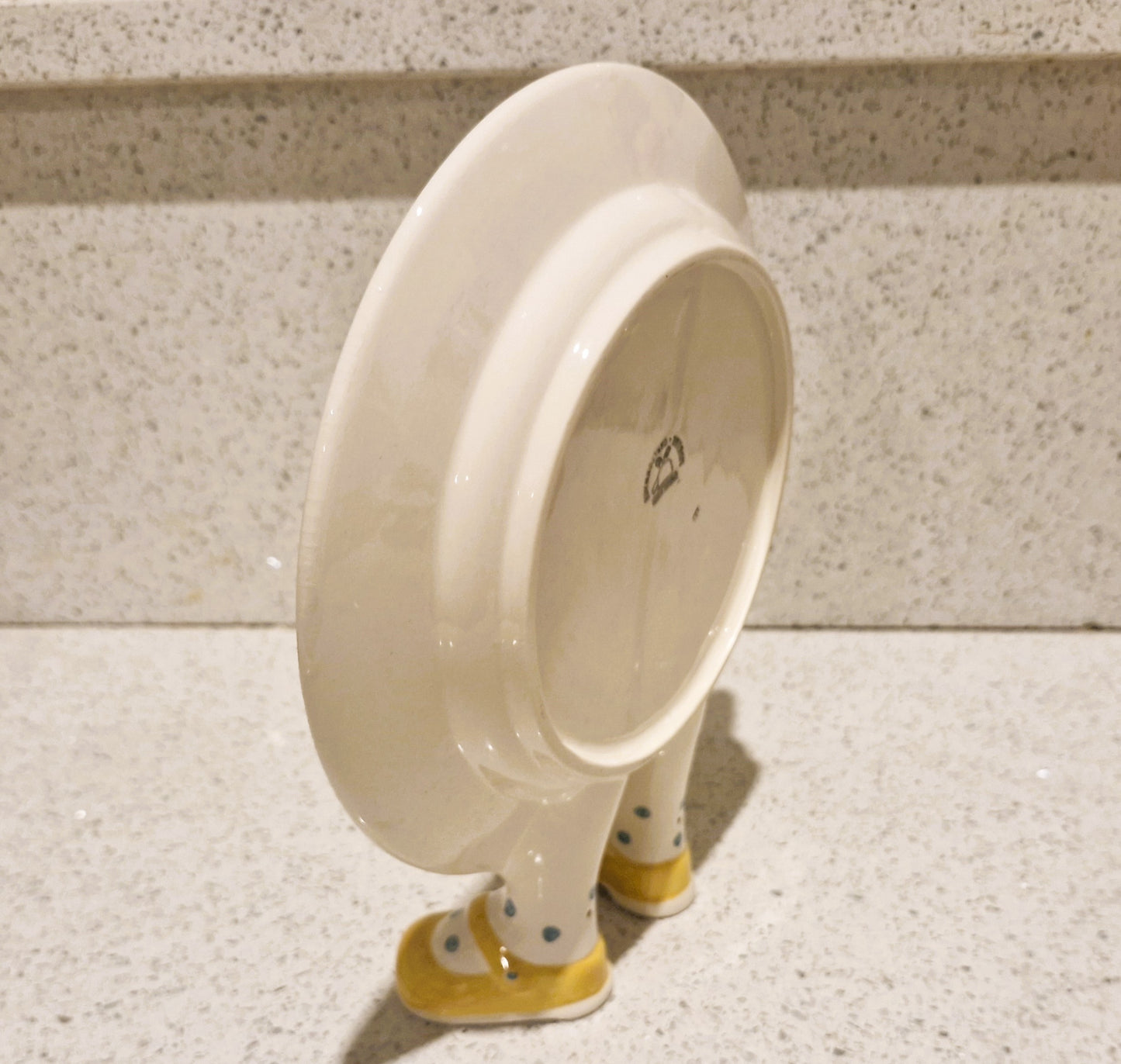 Carltonware, Walking Plate, Hand Painted, Carltonware Walking ware, Plate, with Feet, Made in England, English Pottery, RARE, YELLOW