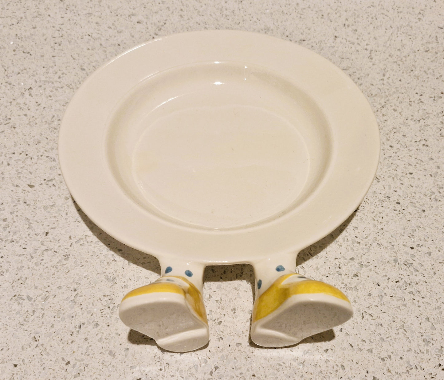 Carltonware, Walking Plate, Hand Painted, Carltonware Walking ware, Plate, with Feet, Made in England, English Pottery, RARE, YELLOW