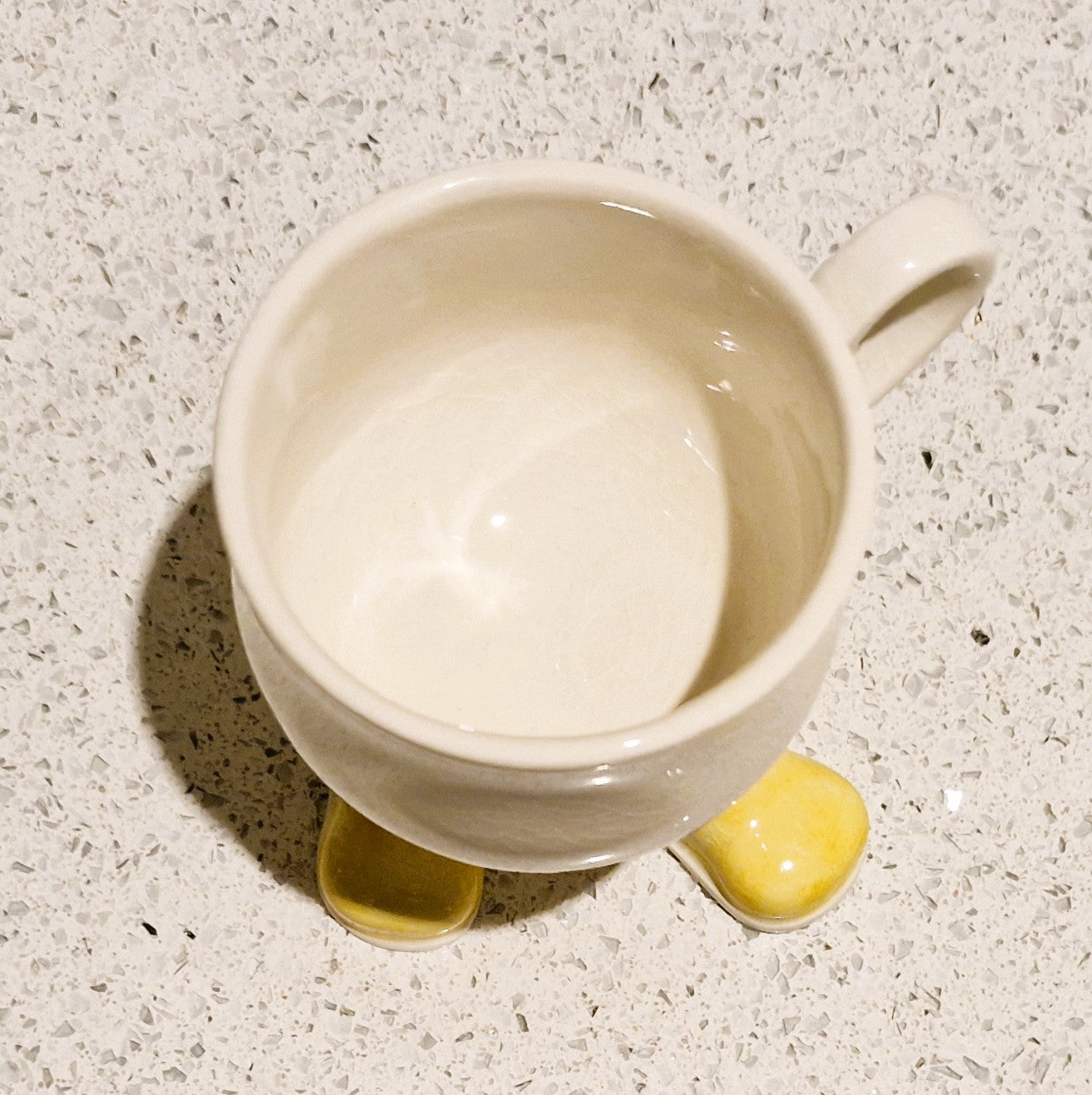 Carltonware Walking cup, Carltonware walking mug, Carltonware, Walking ware, Mug, cup, with feet, with legs, Yellow, long legs