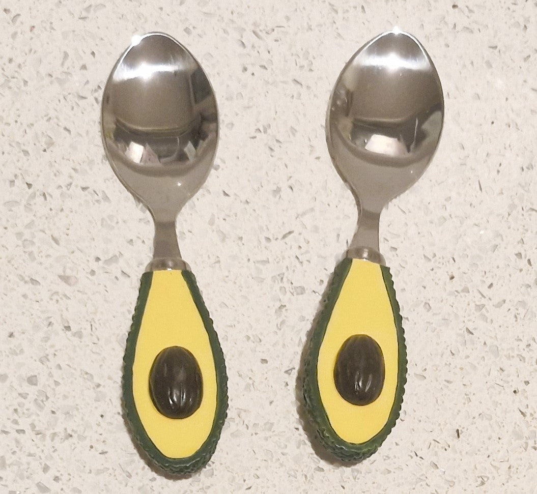 Sagaform Avocado Dishes and Spoons, Vintage, Swedish, Scandinavian, Bowls, Dishes, Spoons, Set, Boxed, Quirky, Guacamole, 90s, Retro Dining