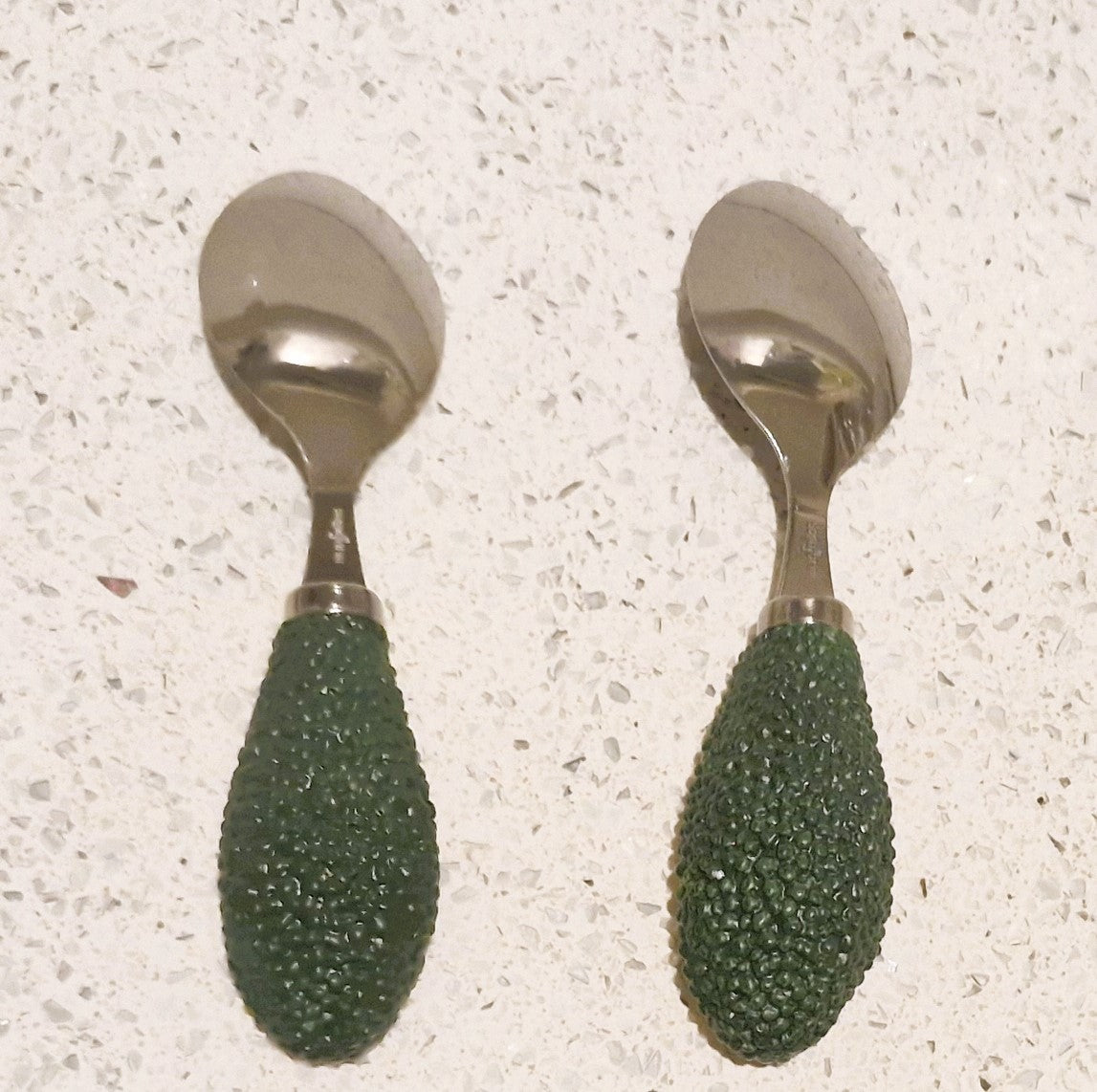 Sagaform Avocado Dishes and Spoons, Vintage, Swedish, Scandinavian, Bowls, Dishes, Spoons, Set, Boxed, Quirky, Guacamole, 90s, Retro Dining