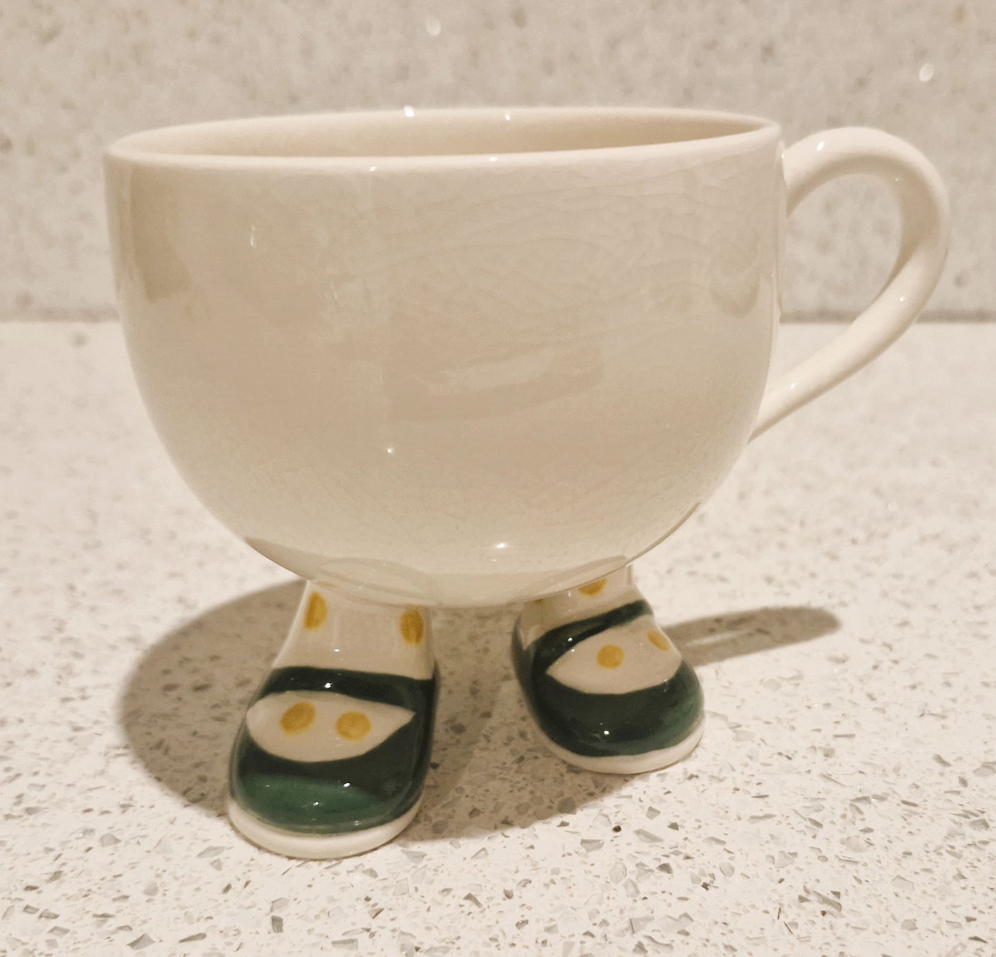 Carltonware Walking mug, carltonware, walking cups, Carltonware Mugs on Legs, Vintage walking mugs, Vintage Mug, Green