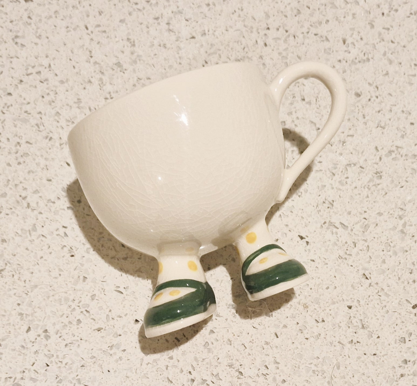 Carltonware Walking mug, carltonware, walking cups, Carltonware Mugs on Legs, Vintage walking mugs, Vintage Mug, Green