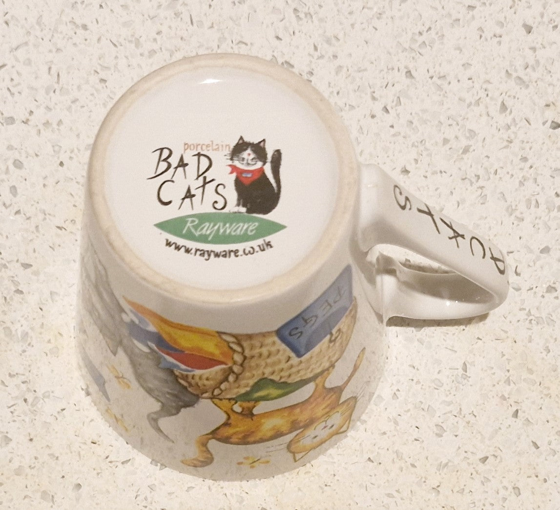 Rayware Bad Cats Mug, Rayware, Bad Cats, Porcelain, Mug, Bad Vats Mug, Quirky Cat Mug