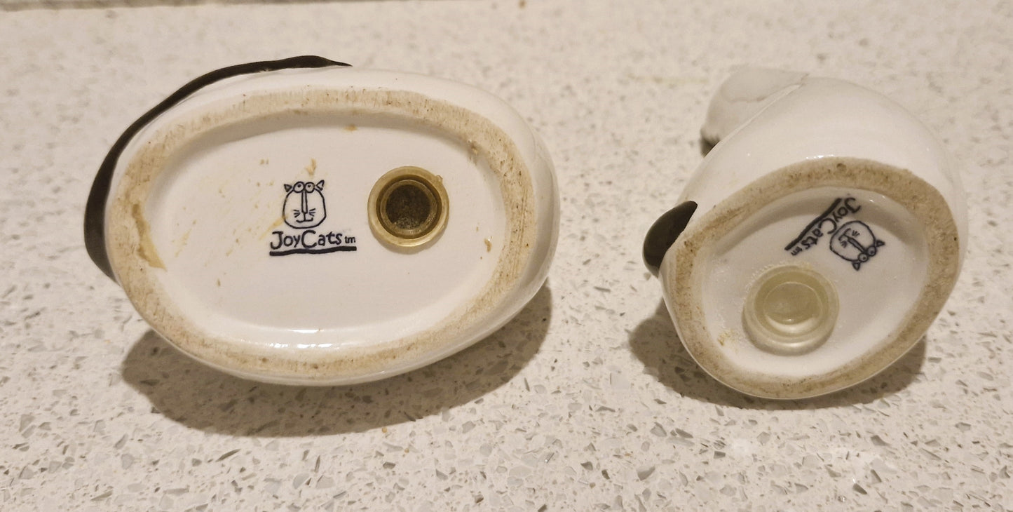 Joy Cats, Tm, Cat, Salt and Pepper Shakers, Cats, Cruet, 80s, Art, Ceramic, cruet set, EXCELLENT Condition! Vintage Cat Cruet Set