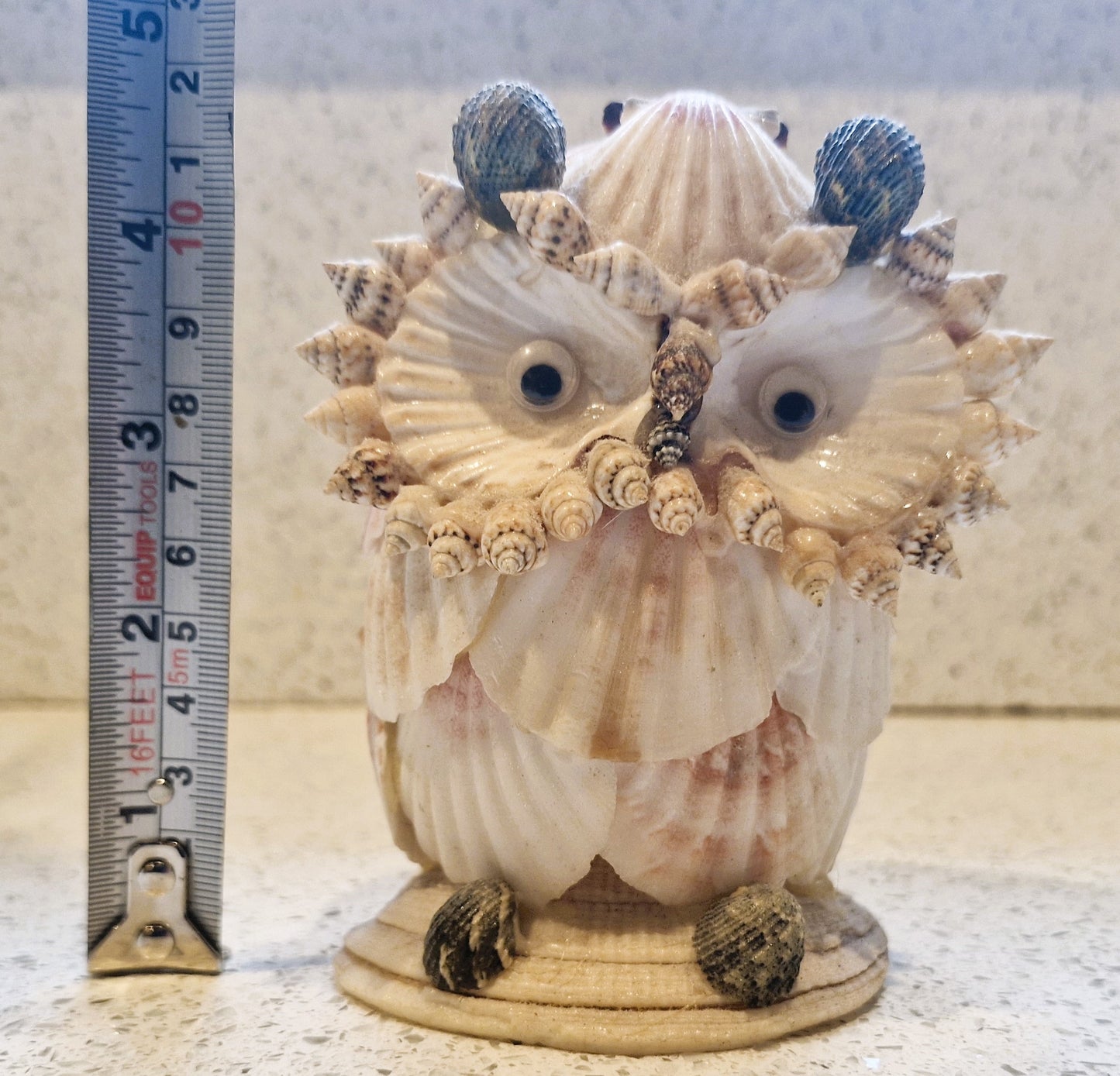 Vintage Owl Ornament, Owl made from Sea Shells, Seaside, Beach, Souvenir, Ornament, Owl ornament, Owl Gift, Owl, Vintage Owl