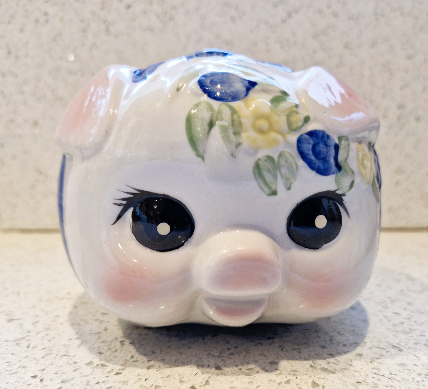 Vintage 60s, Piggy Bank, Pig Money Box, Ceramic, hand painted, 60s,, Kitsch Money Box, Big Eyes,