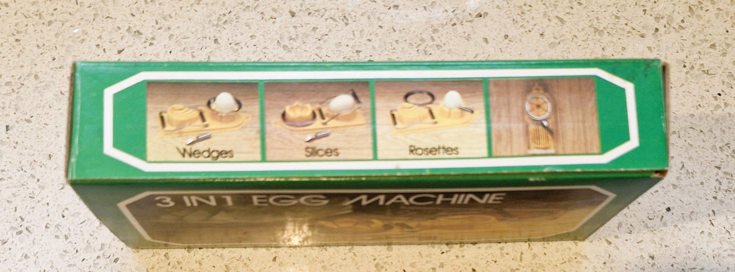 Vintage Egg Slicer, 3 in One Egg Machine, Made in Hong Kong, Boxed, Very Good condition