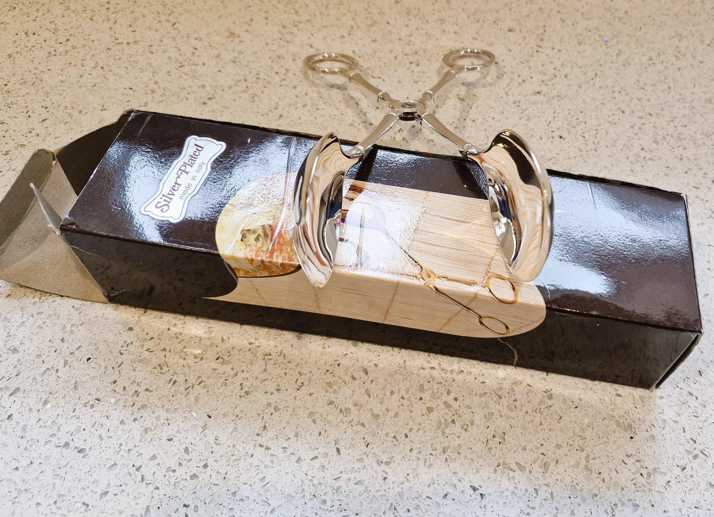 Silver Salad Serving Tongs, Italian, Silver Plated, Very Good Condition, Vintage, Salad Servers, 70s, 80s, Dining, Bamboo Pattern
