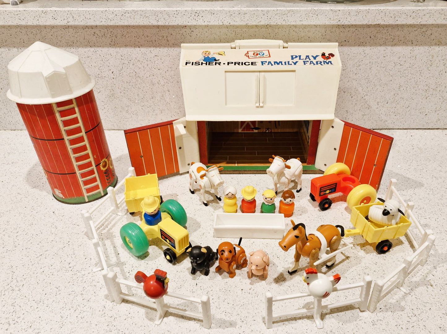Vintage, Fisher-Price Farm, 70s, Original, Silo, Complete, 1st Edition, Fisher Price Play Family Farm, Fisher-Price Play Family Farm