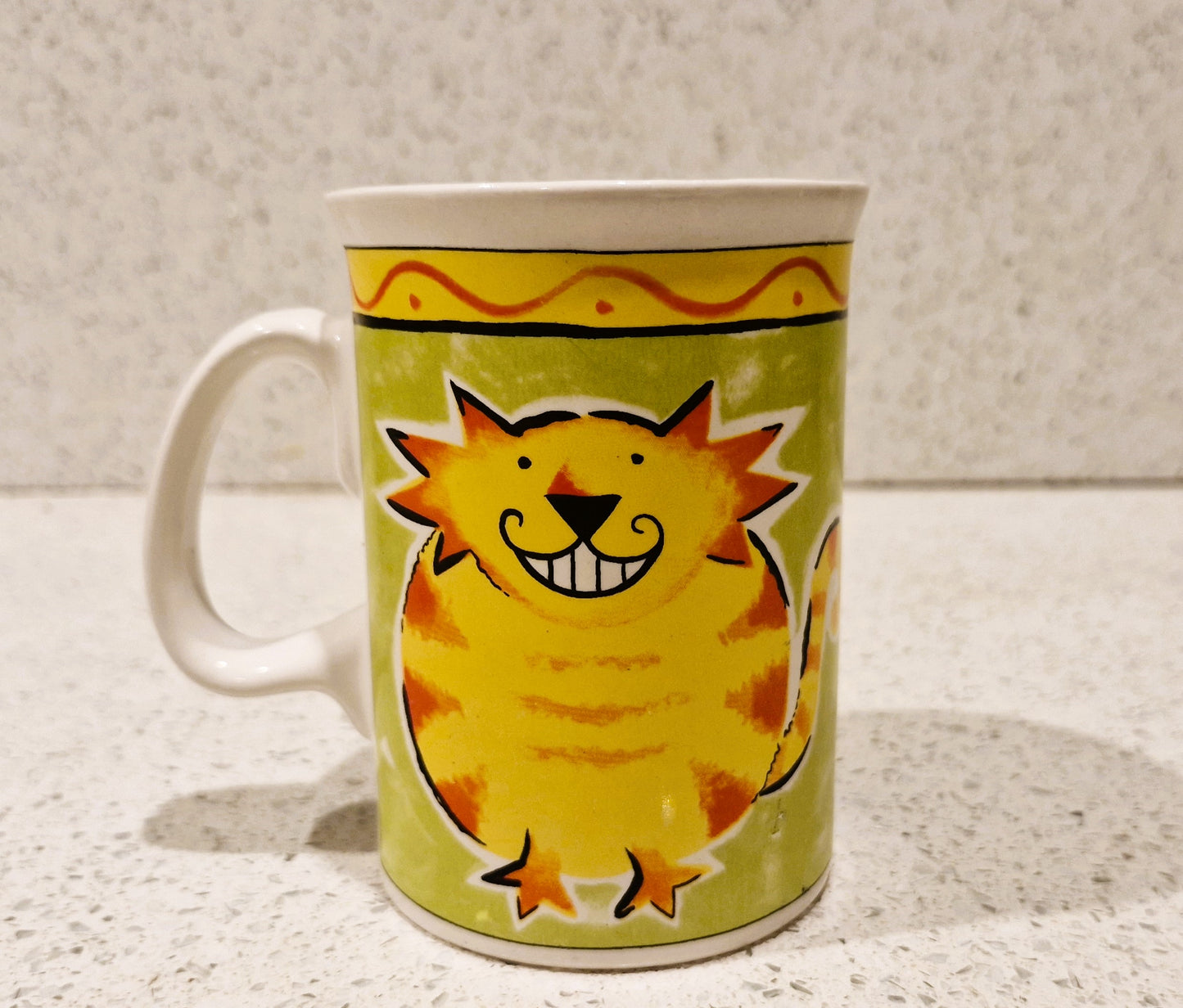 Rayware Cat Mug, Vintage Rayware Cat Mug, Brightly coloured, Blue, Yellow, Red, Rayware Mug