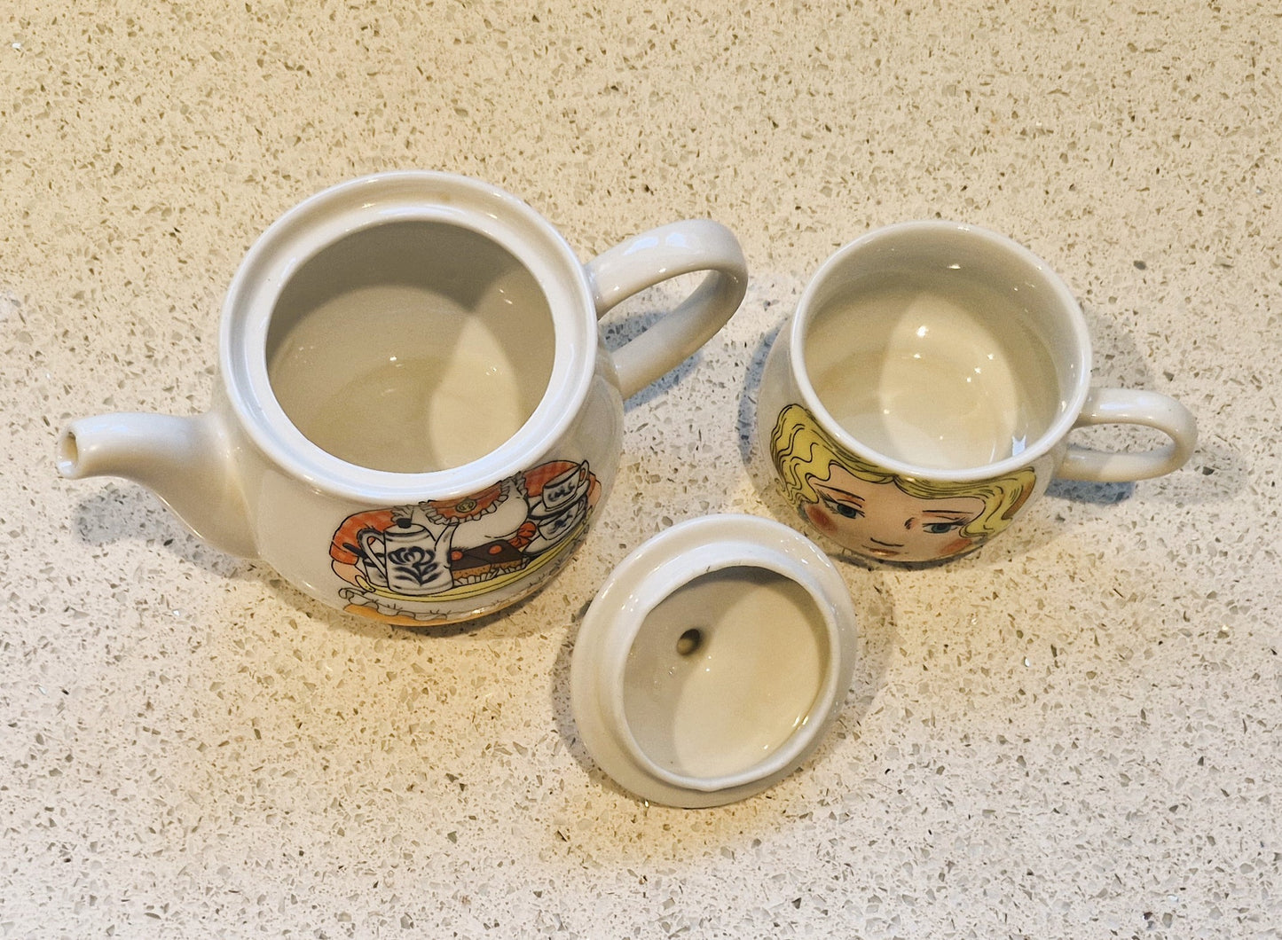 Mother Day Gift, Tea for Mother, Afternoon Tea, Kitsch, Quirky, Vintage, Novelty Teapot, 'Tea for Mother', Stackable, Tea Set,