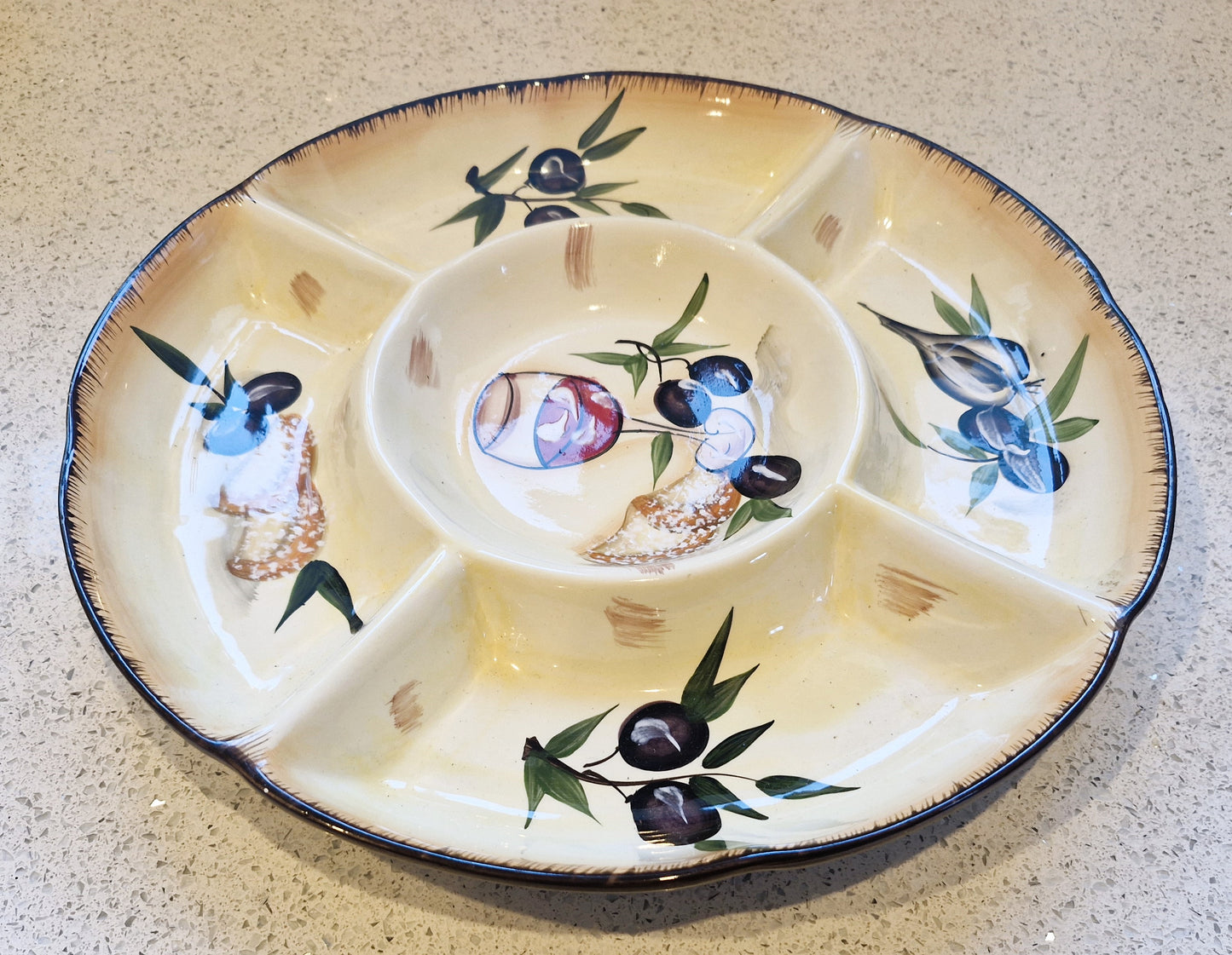 Olives Bowl, Salad Bowl, Cheese and Wine, Al Fresco Dining, Segmented serving, Bowl, Segmented Serving, Platter, Segments, Dips, Tapas
