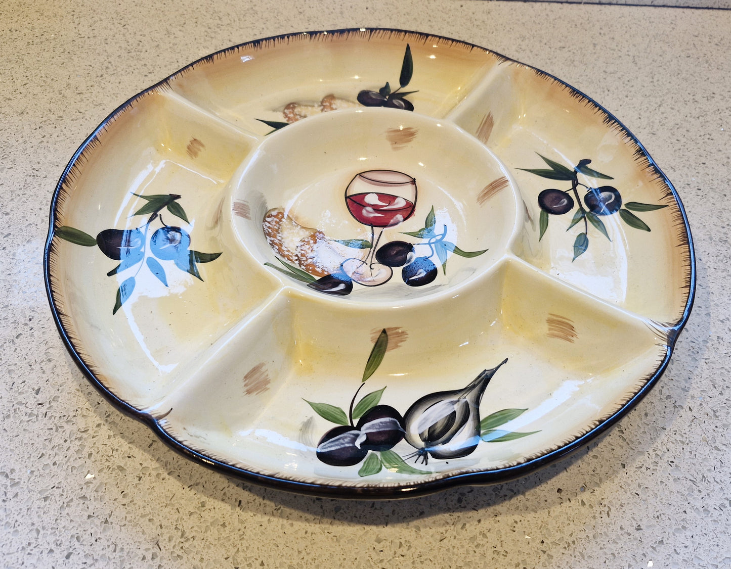 Olives Bowl, Salad Bowl, Cheese and Wine, Al Fresco Dining, Segmented serving, Bowl, Segmented Serving, Platter, Segments, Dips, Tapas