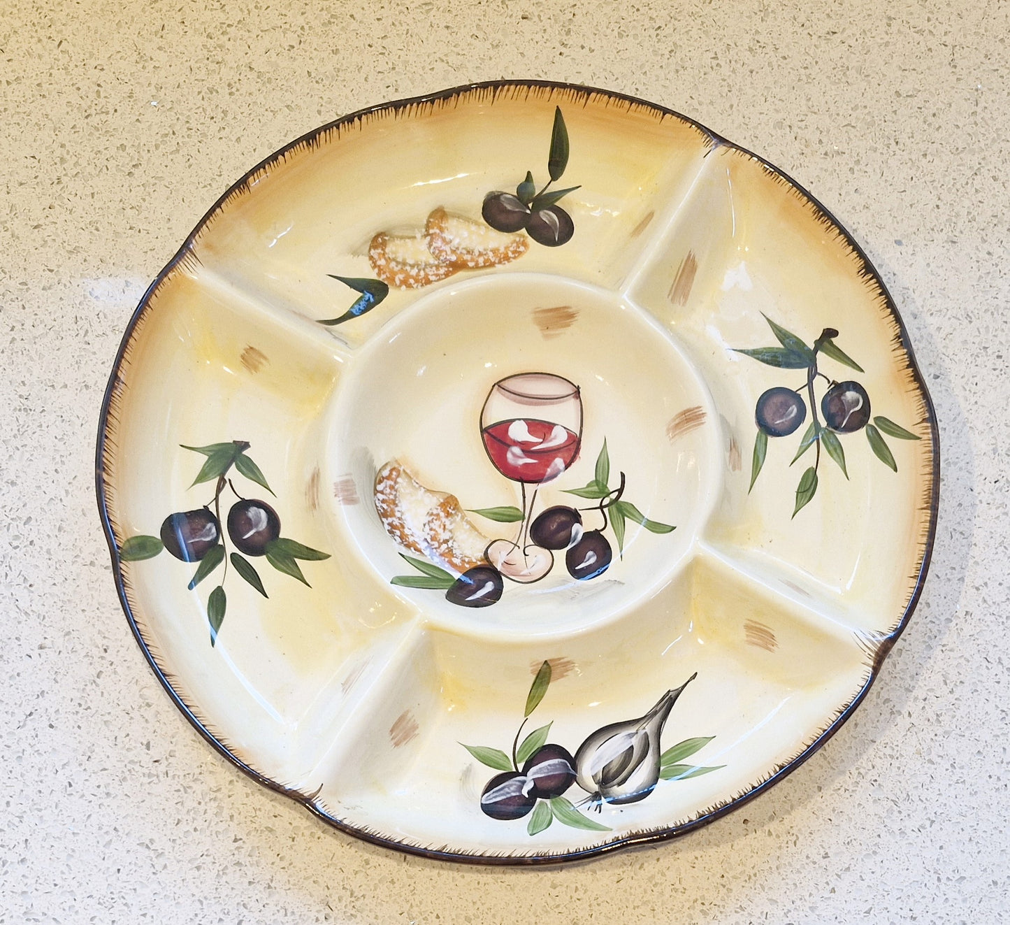 Olives Bowl, Salad Bowl, Cheese and Wine, Al Fresco Dining, Segmented serving, Bowl, Segmented Serving, Platter, Segments, Dips, Tapas
