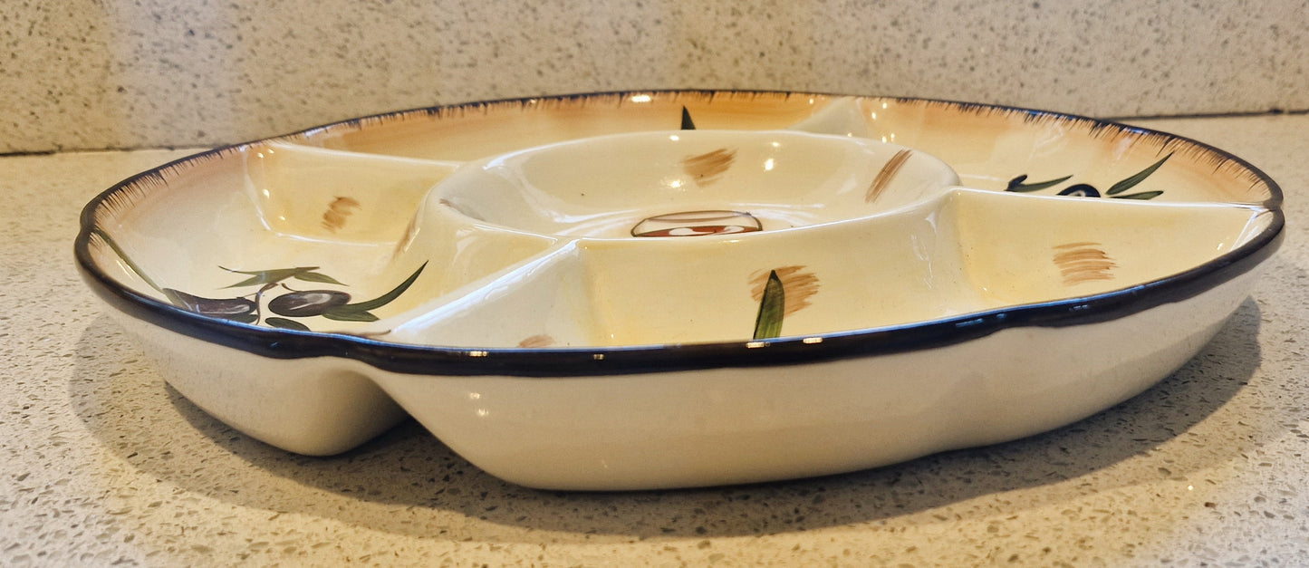 Olives Bowl, Salad Bowl, Cheese and Wine, Al Fresco Dining, Segmented serving, Bowl, Segmented Serving, Platter, Segments, Dips, Tapas