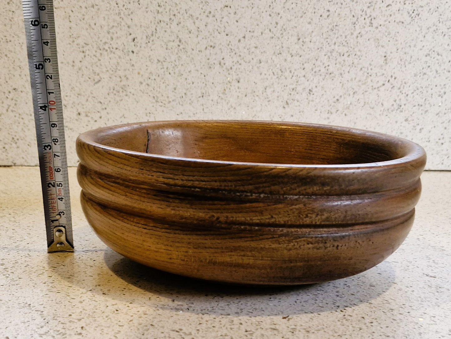 Vintage, Hand Crafted Wooden Bowl, Felt Bottom, Handmade, Vintage Wooden Bowl, 8.5 Inches