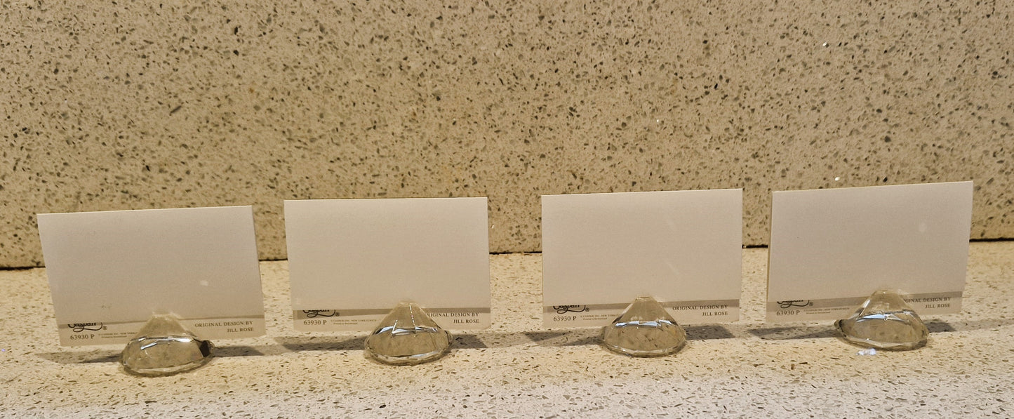 Vintage, LUNA, Crystal Place Card Holders, Place Setting, card, Name Card, Caspari, Genuine Crystal, Boxed, with Place cards,, Handcrafted
