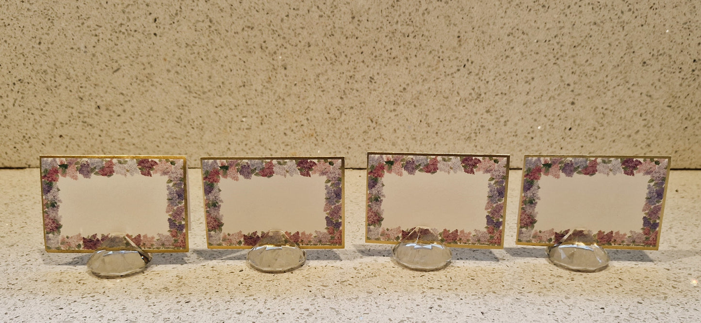 Vintage, LUNA, Crystal Place Card Holders, Place Setting, card, Name Card, Caspari, Genuine Crystal, Boxed, with Place cards,, Handcrafted