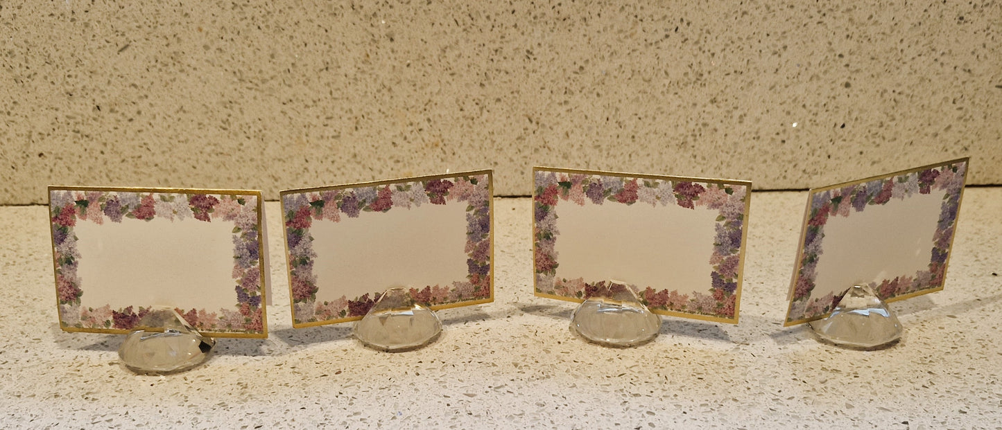 Vintage, LUNA, Crystal Place Card Holders, Place Setting, card, Name Card, Caspari, Genuine Crystal, Boxed, with Place cards,, Handcrafted