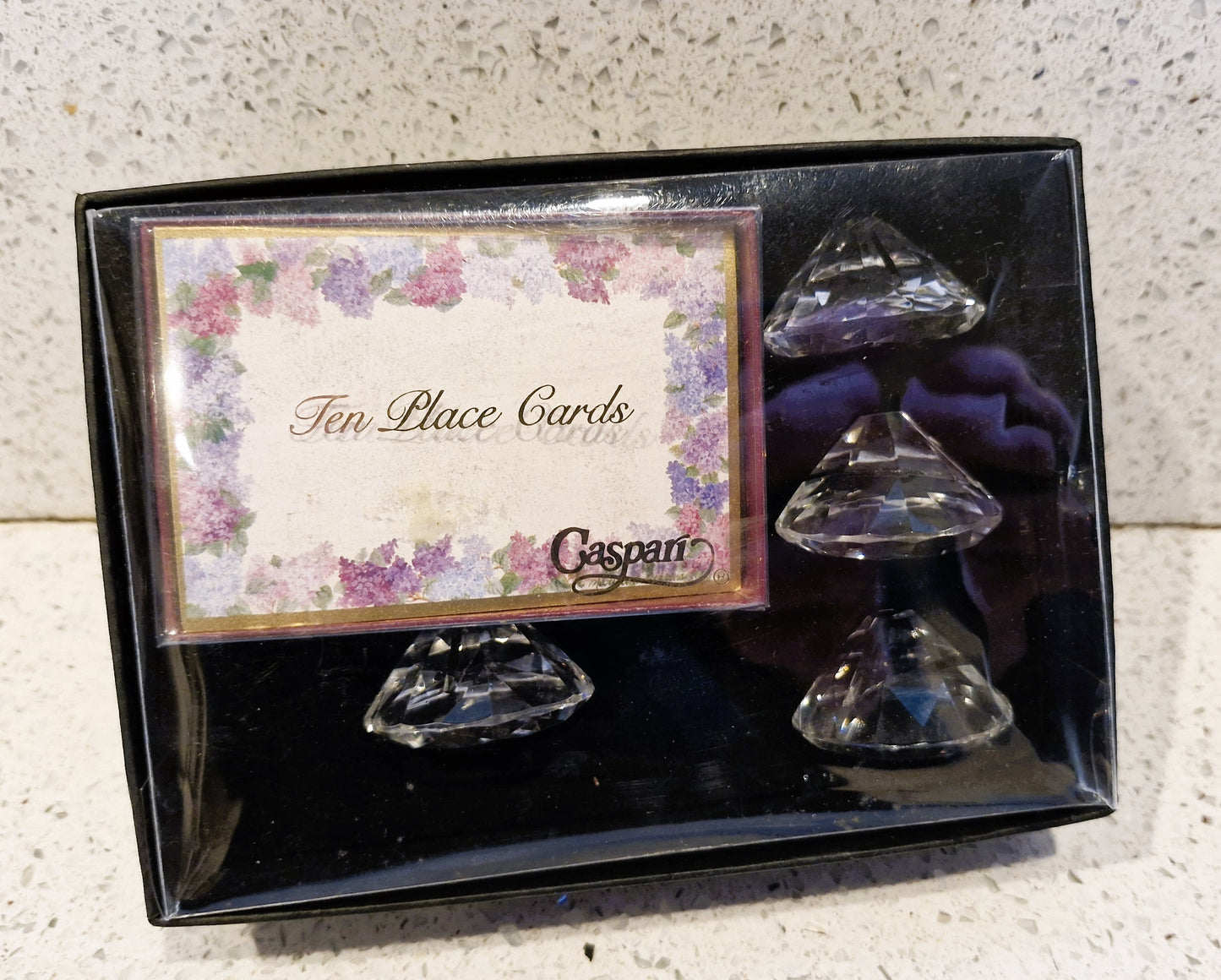Vintage, LUNA, Crystal Place Card Holders, Place Setting, card, Name Card, Caspari, Genuine Crystal, Boxed, with Place cards,, Handcrafted