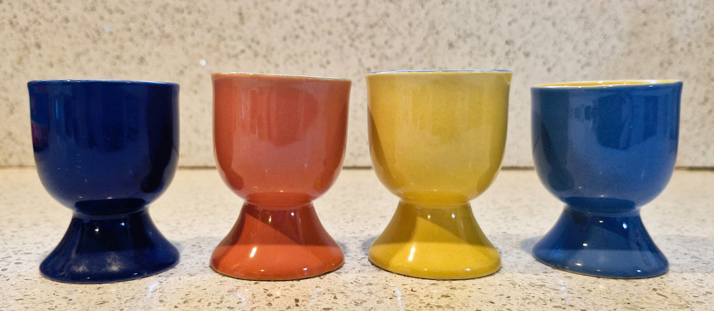 Funny Face Egg Cups, Trade Winds, Egg Cup, Yellow, Vintage, Quirky, 90s, 2000s