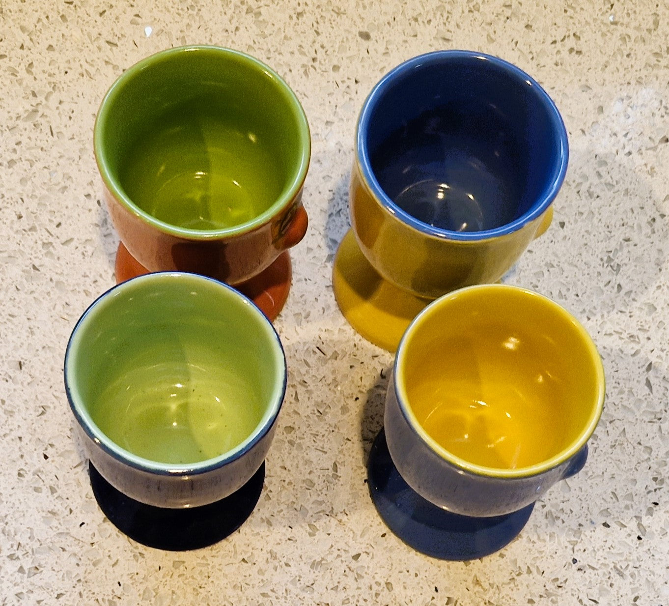 Funny Face Egg Cups, Trade Winds, Egg Cup, Yellow, Vintage, Quirky, 90s, 2000s