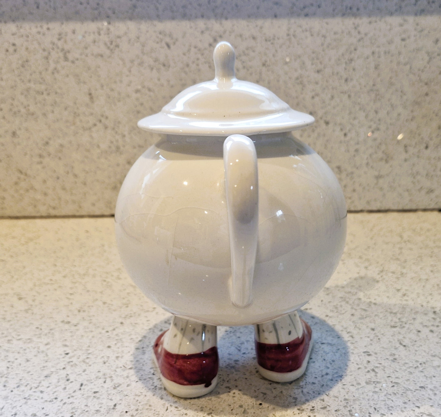 Carltonware, Walking Teapot, Hand Painted, Carltonware Walking Teapot, Made in England, English Pottery, Tea Pot, Red