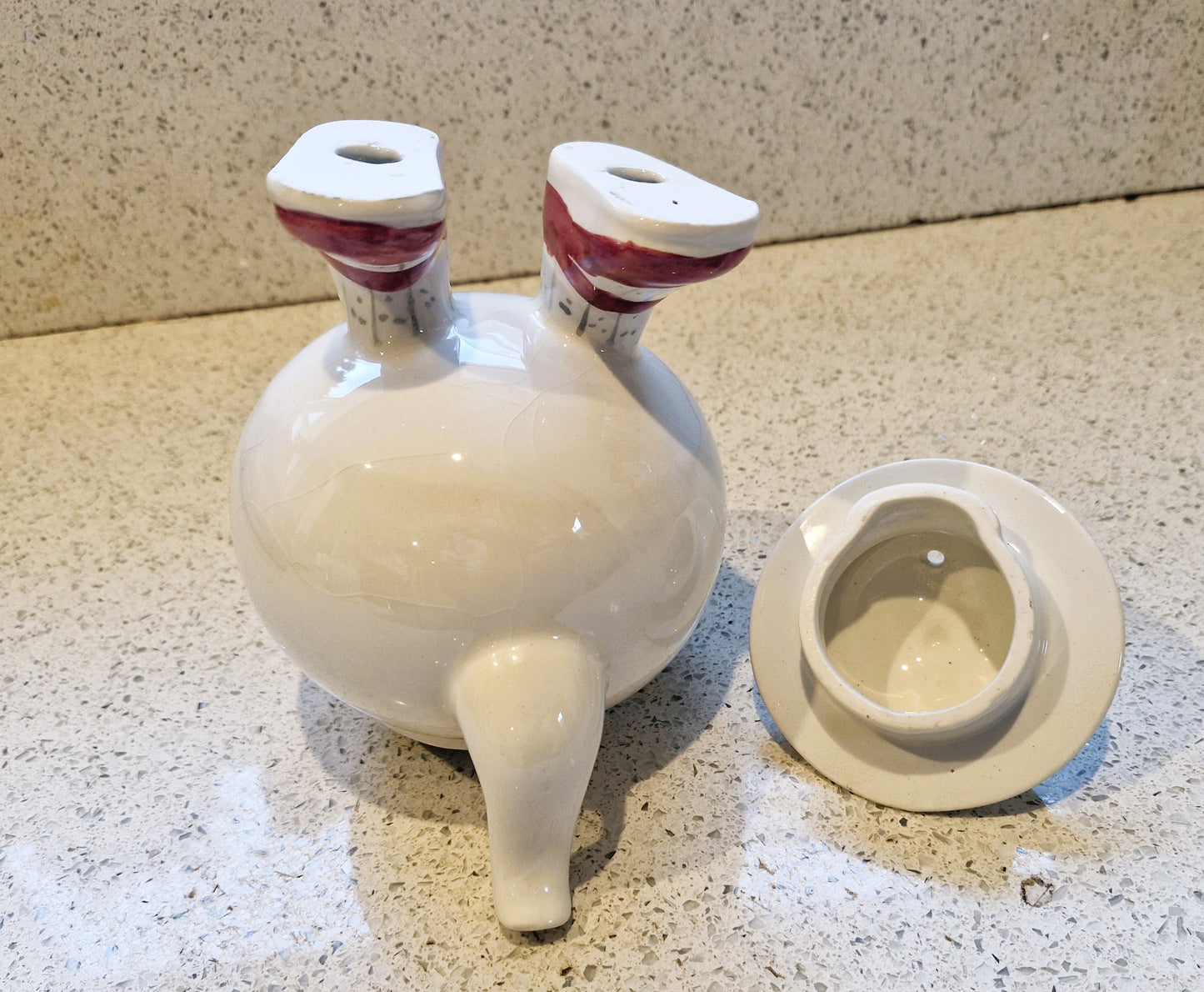 Carltonware, Walking Teapot, Hand Painted, Carltonware Walking Teapot, Made in England, English Pottery, Tea Pot, Red