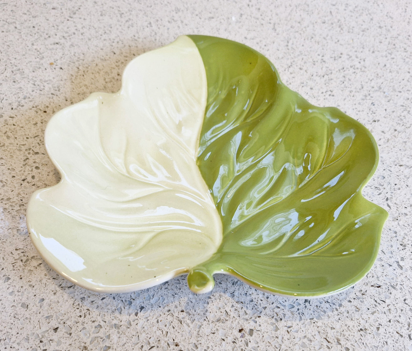 Carltonware Leaf Platter, Large Leaf Plate, Carltonware, Green, leaf dish, Hand painted, Carlton Ware Plate