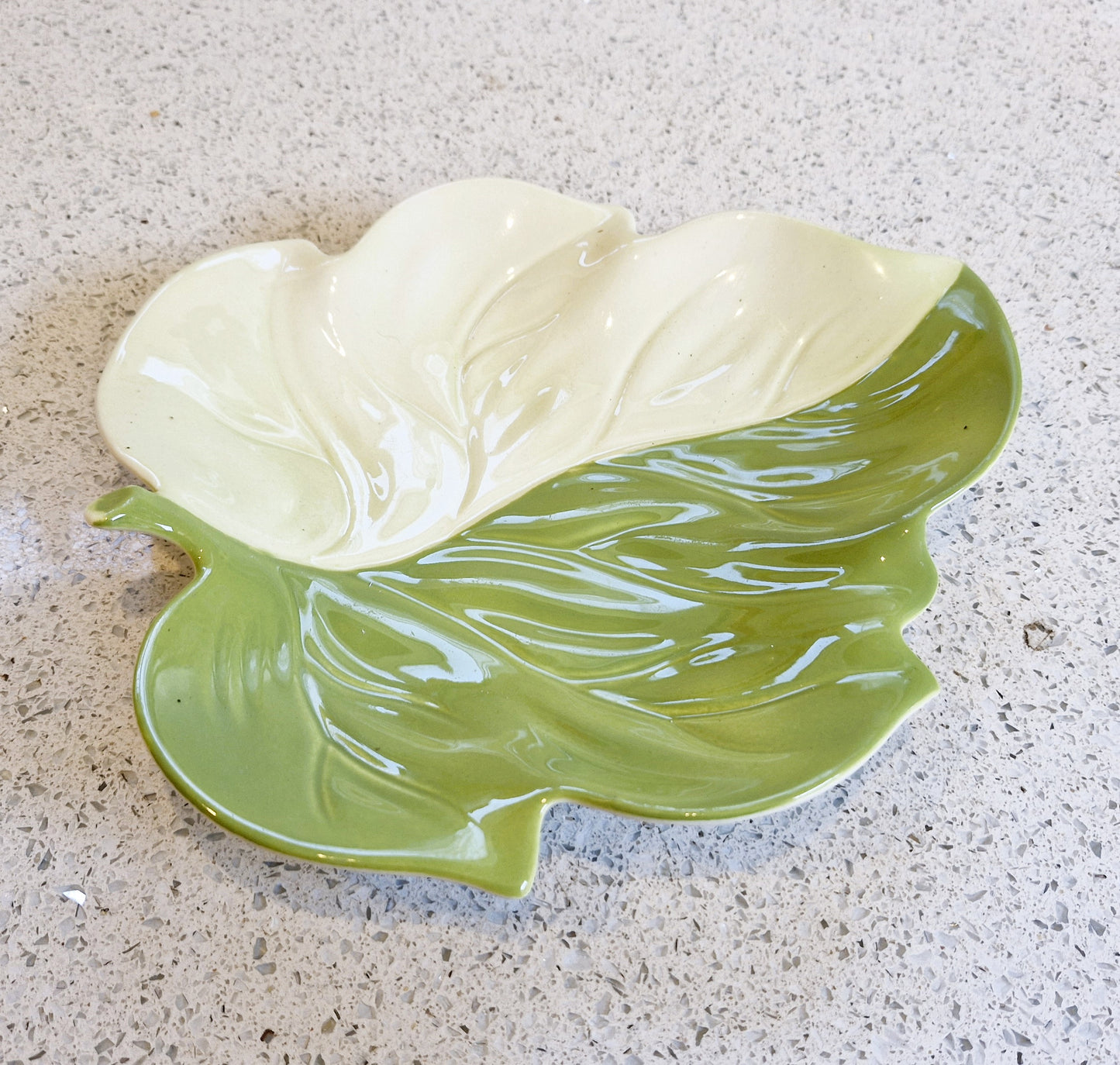 Carltonware Leaf Platter, Large Leaf Plate, Carltonware, Green, leaf dish, Hand painted, Carlton Ware Plate