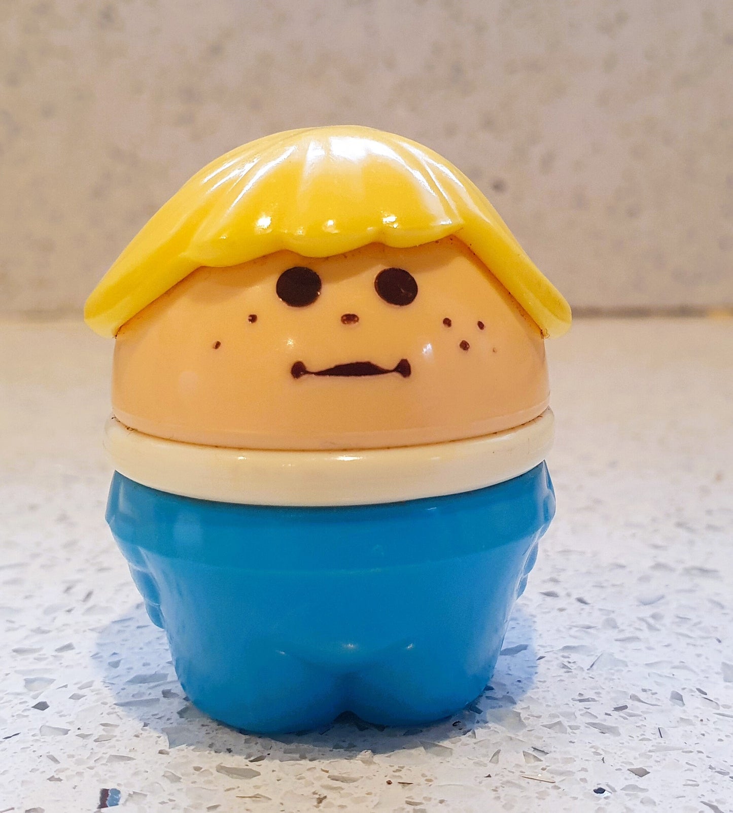 Fisher-Price Blonde lady chunky little people character, Fisher Price Chunky People Blue Lady with Blonde Hair