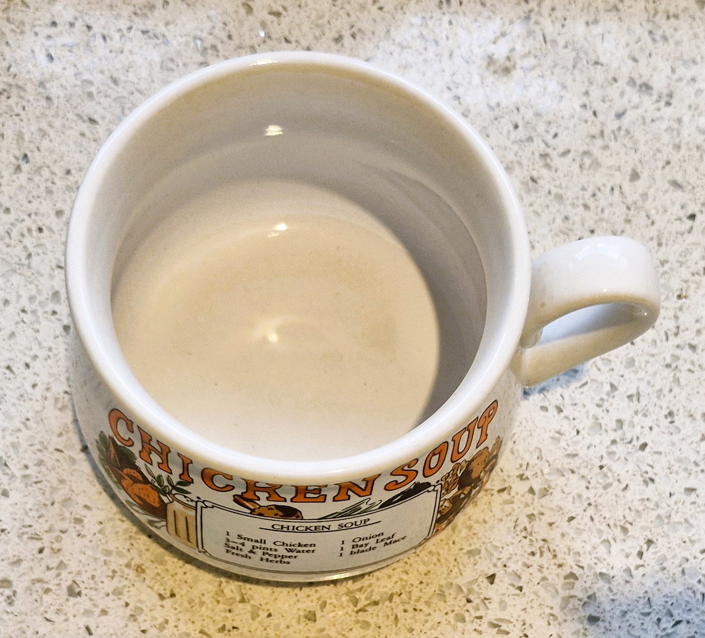 Chicken Soup Mug, Chicken Soup Recipe Mug, Soup Mug Bowl, Home made Chicken Soup, Novelty, Vintage, VGC