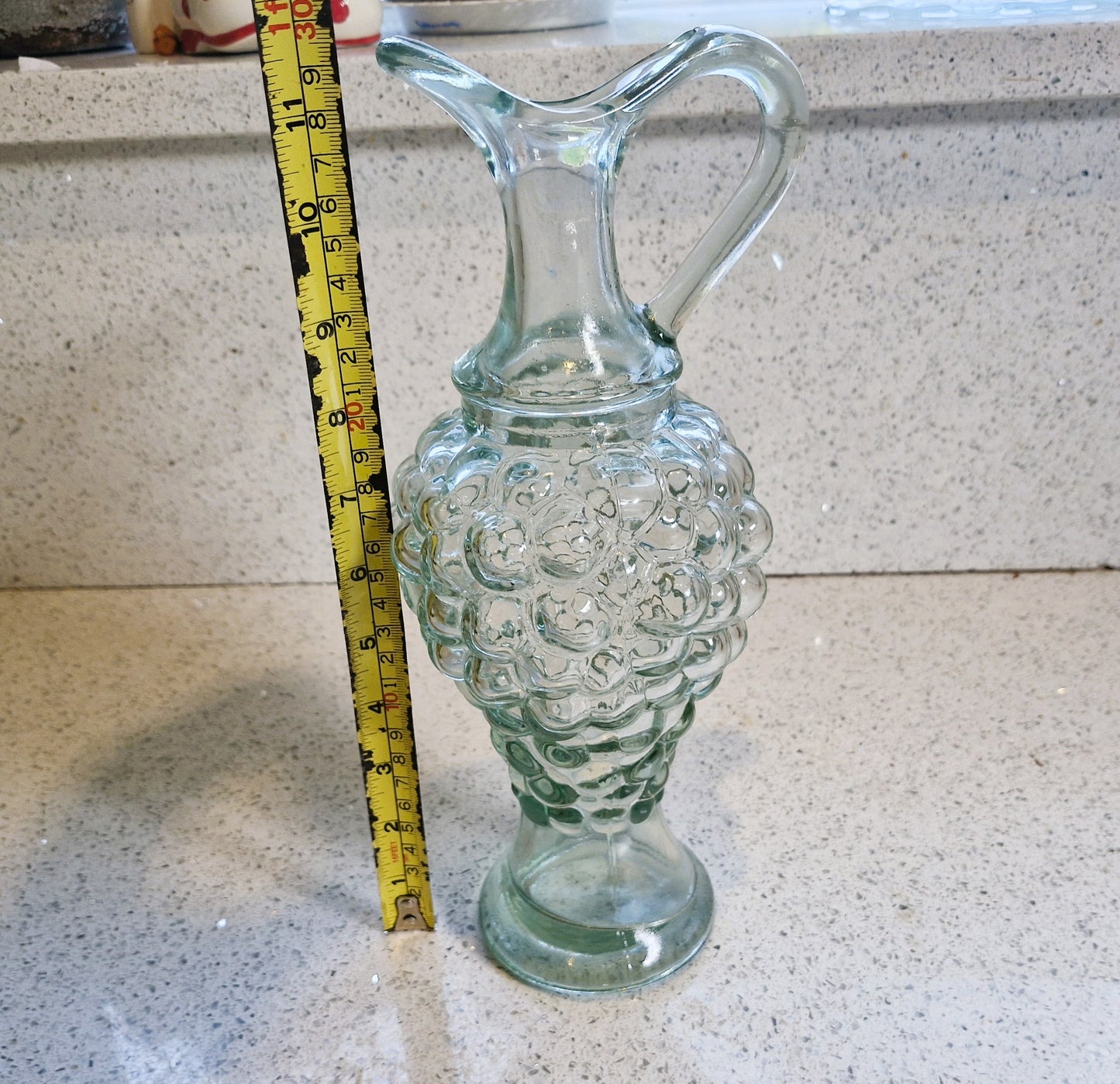 Vintage Wine Decanter, Grape Shaped, Vintage Green glass, decanter, carafe, pitcher, Quirky, Grape Design Decanter