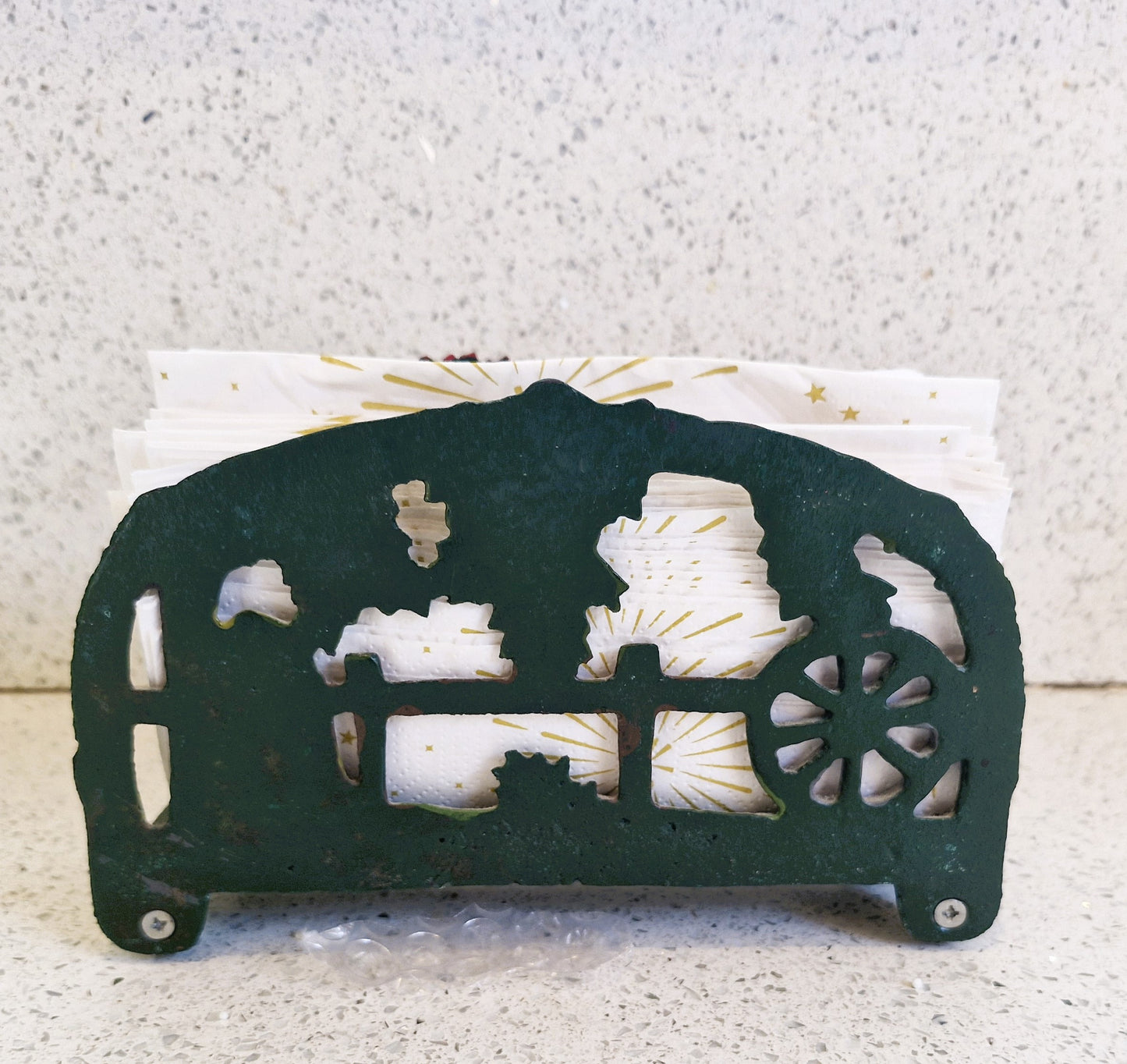 Cockerel Napkin Holder, Cast Iron, Rooster Napkin Holder, Letter Rack, Farmhouse Kitchen, Chicken, Rooster, Napkin Dispenser, Vintage