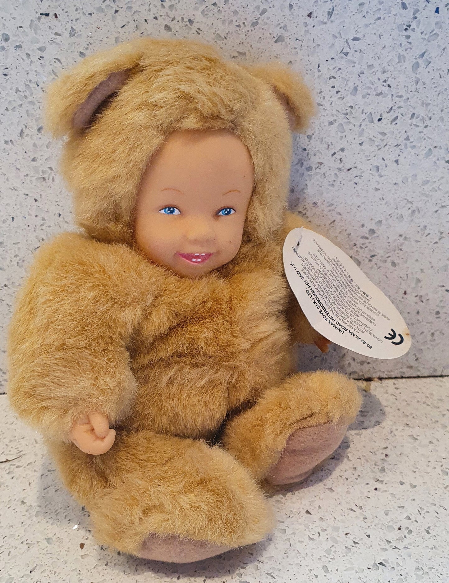 Anne Geddes Baby Bear Doll, Plush, Geddes Baby Bear doll, Cute, Quirky, 1990s Vintage Toy, 1997