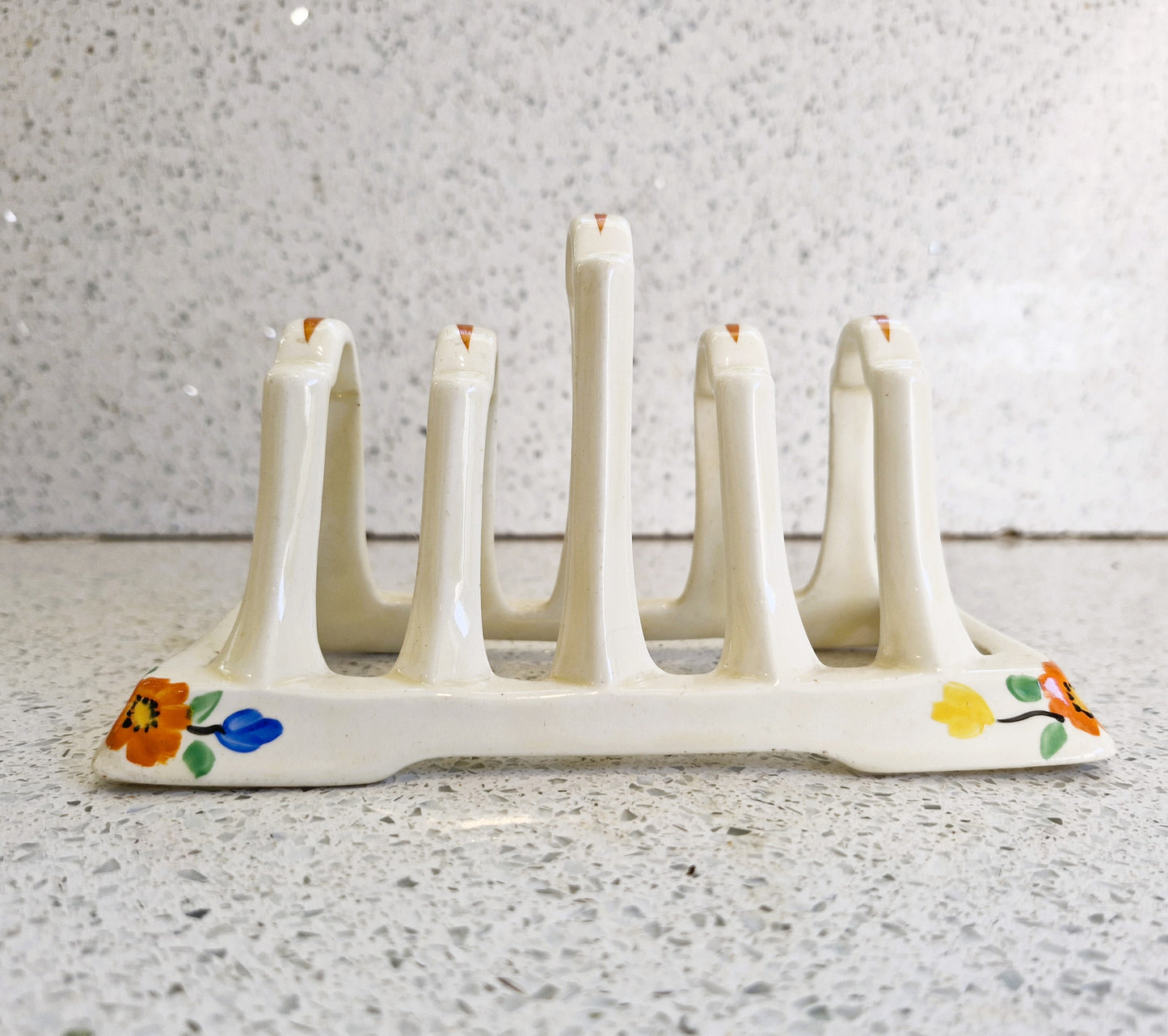 Art Deco Hand Painted Toast Rack, Art Deco Toast Rack, Hand painted, 1930s, Toast rack, Rare, Bone Chine Toast Rack, Made in England,