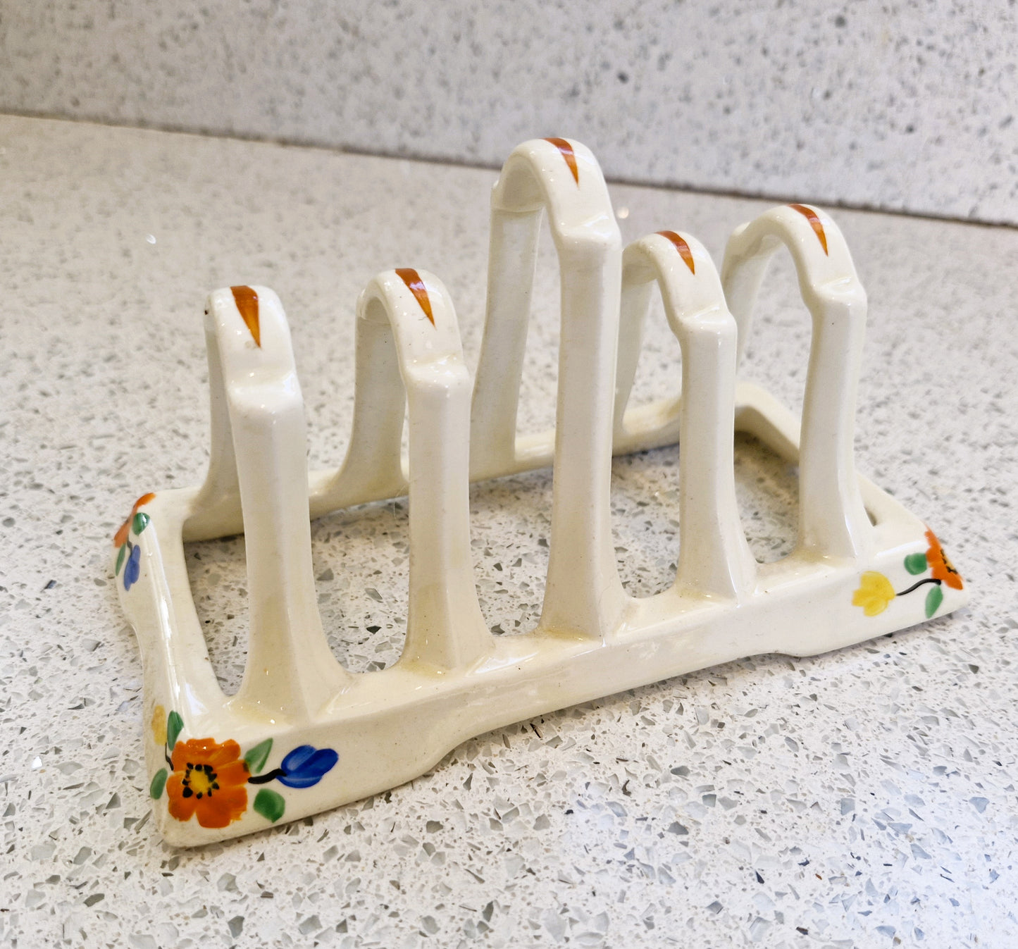 Art Deco Hand Painted Toast Rack, Art Deco Toast Rack, Hand painted, 1930s, Toast rack, Rare, Bone Chine Toast Rack, Made in England,