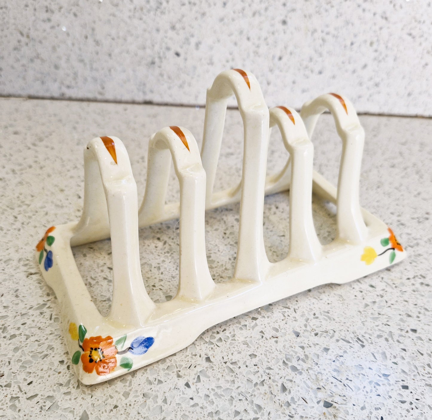 Art Deco Hand Painted Toast Rack, Art Deco Toast Rack, Hand painted, 1930s, Toast rack, Rare, Bone Chine Toast Rack, Made in England,