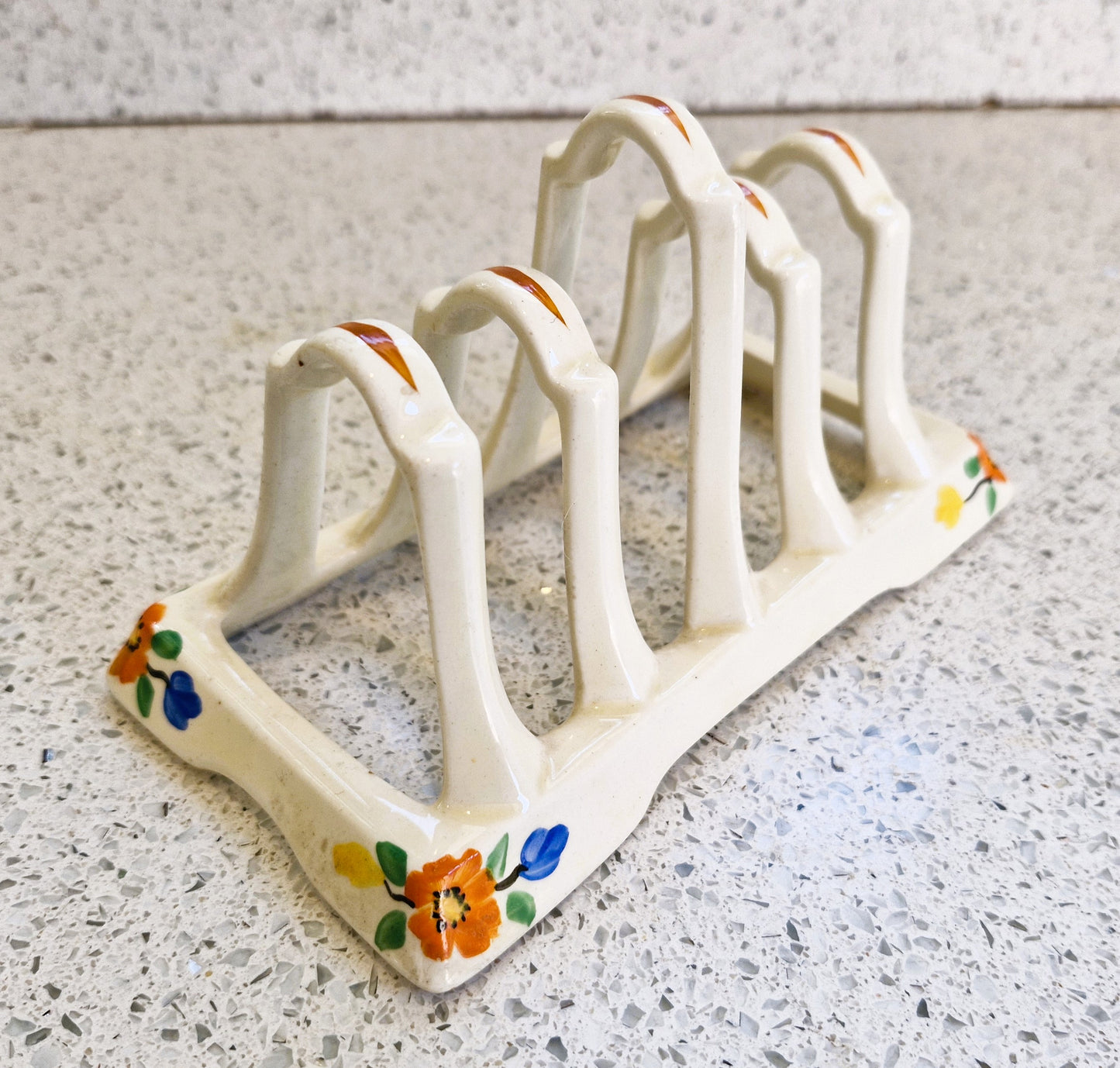 Art Deco Hand Painted Toast Rack, Art Deco Toast Rack, Hand painted, 1930s, Toast rack, Rare, Bone Chine Toast Rack, Made in England,