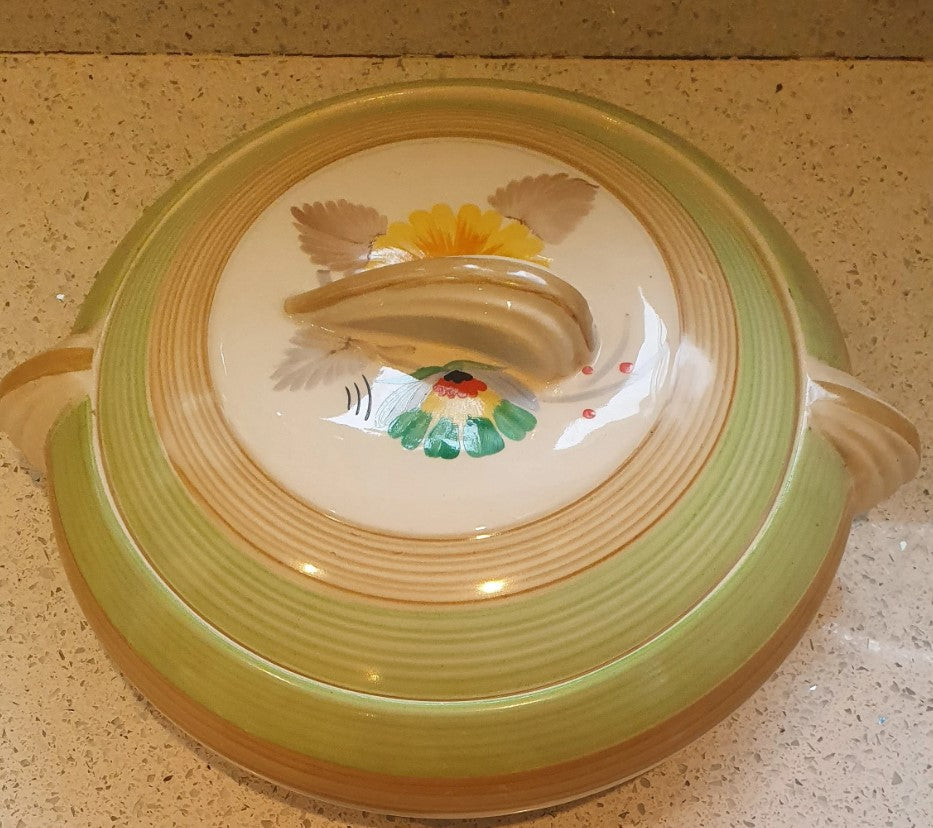 Art Deco, Tams Ware, Hand Painted, Dinner Service, Tureen, Lidded Serving Dish, 1930's, Original, English Earthenware