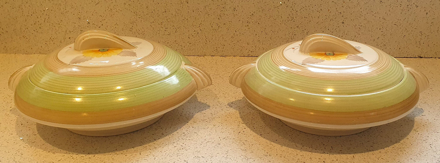 Art Deco, Tams Ware, Hand Painted, Dinner Service, Tureen, Lidded Serving Dish, 1930's, Original, English Earthenware