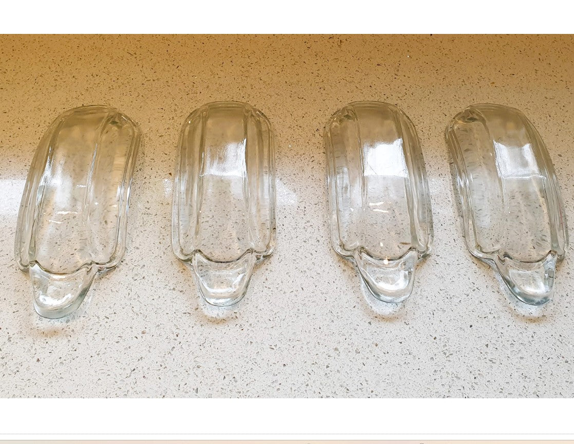 Banana Split Dishes, Banana Split Boats, Ice Cream Sundae Plates, Vintage, Clear Glass