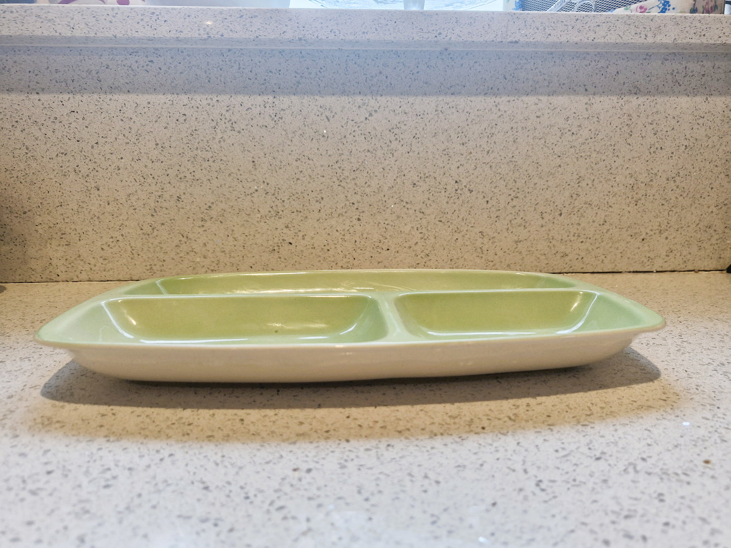 Carltonware Segmented serving dish, 1960s, 60s, Segmented Plate, Segmented dish, Kitchenalia, Carltonware, Green, Vintage