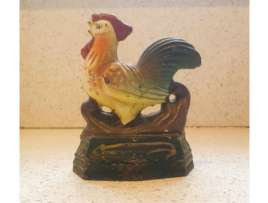 Cockerel, Rooster Shaped Cast iron Door Stop, Cockerel Shaped cast Iron Door Jam, Cockerel Door Stop