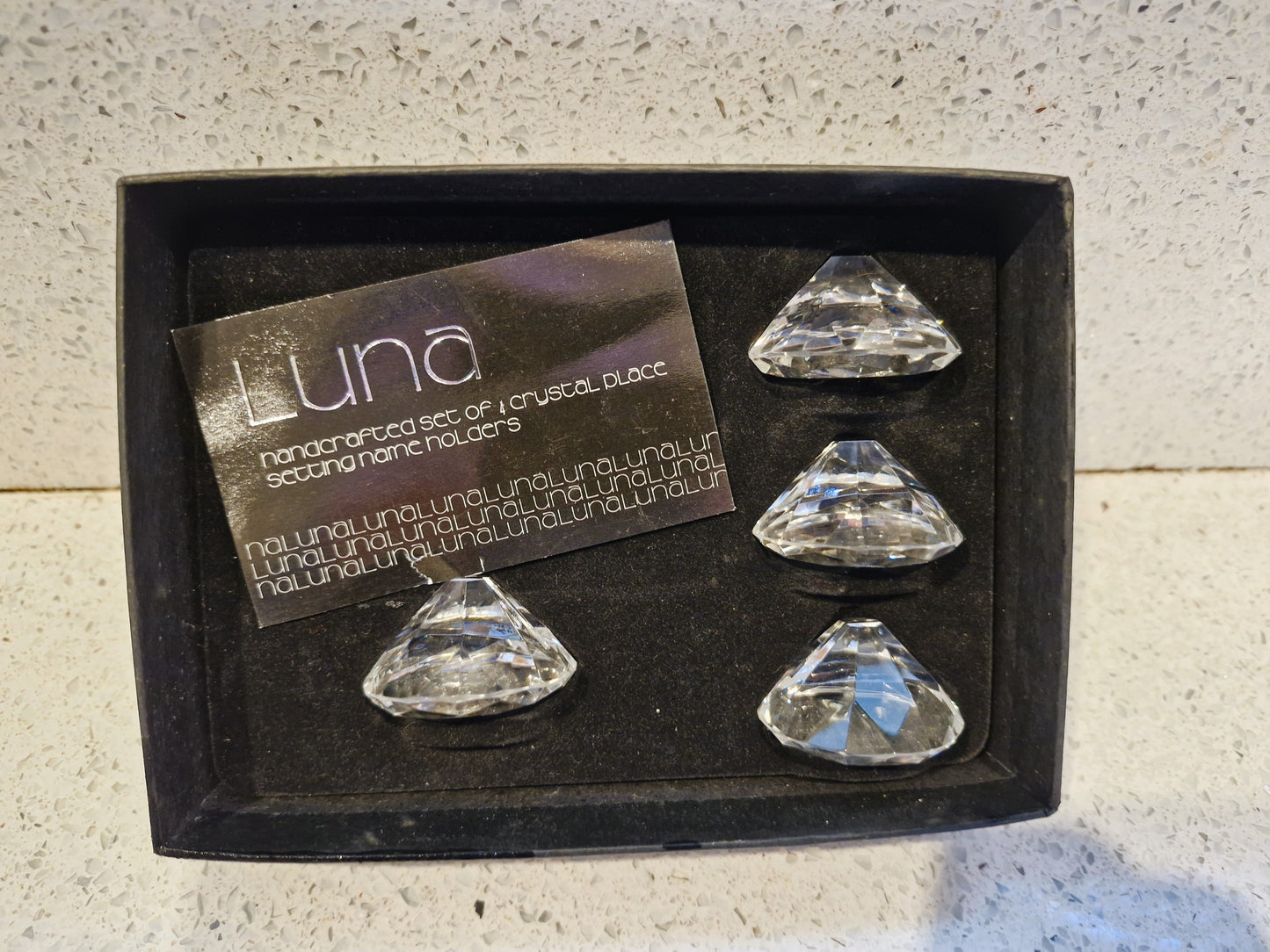 Crystal Place Card Holders, LUNA