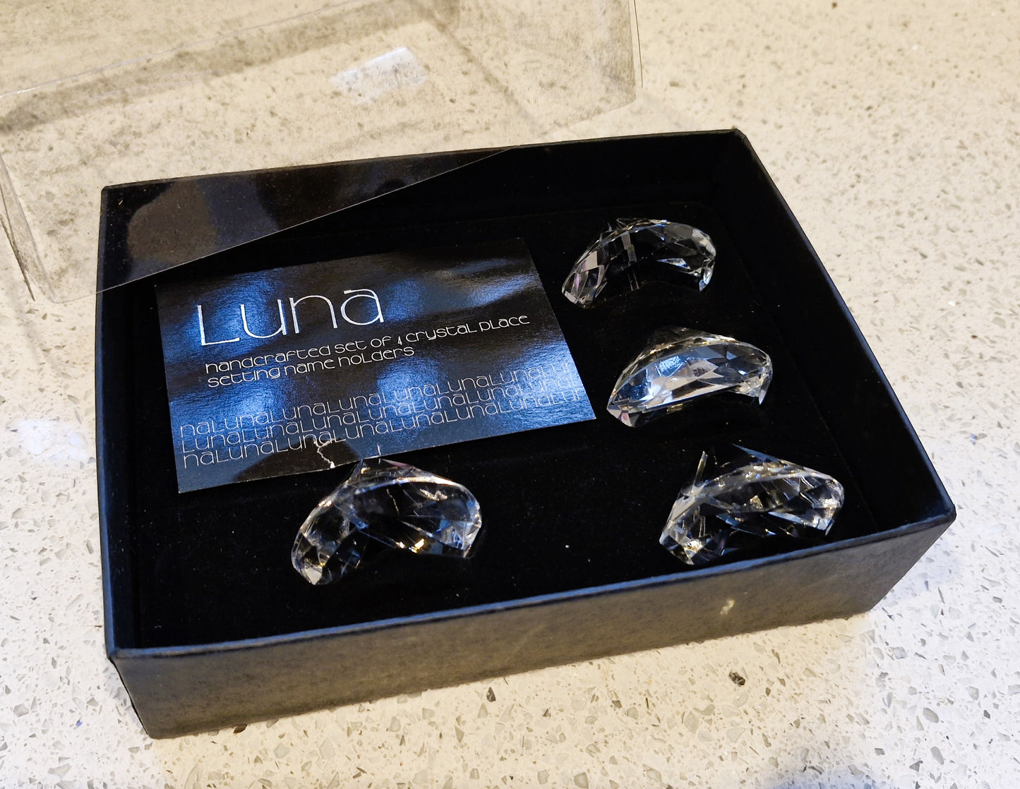 Crystal Place Setting card holders