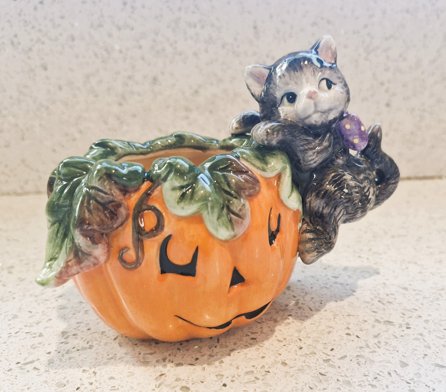 Fitz and Floyd Halloween Candle, Fitz and Floyd Cat, Fitz and Floyd Pumpkin, Vintage Fitz and Floyd