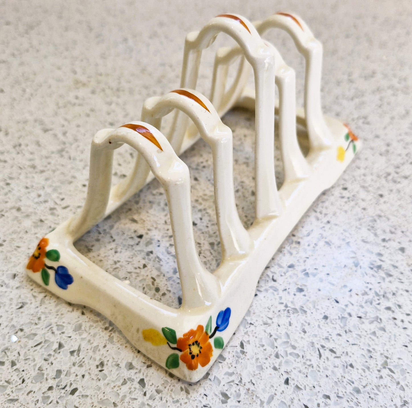 Art Deco Hand Painted Toast Rack, Art Deco Toast Rack, Hand painted, 1930s, Toast rack, Rare, Bone Chine Toast Rack, Made in England,