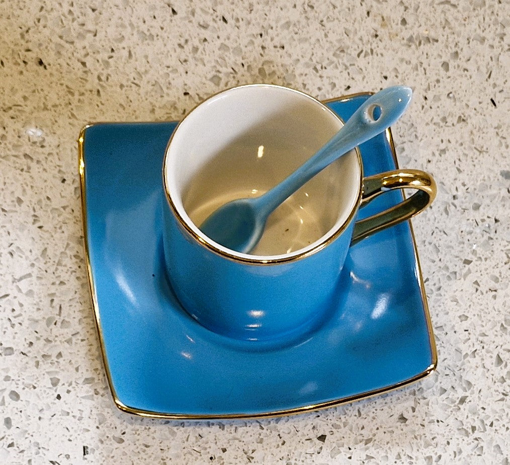 Harlequin Espresso Cup, Blue